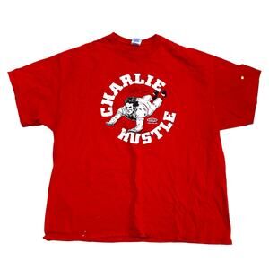 Pete Rose Charlie Hustle Vintage Red T-Shirt Baseball 2XL Big and Tall
